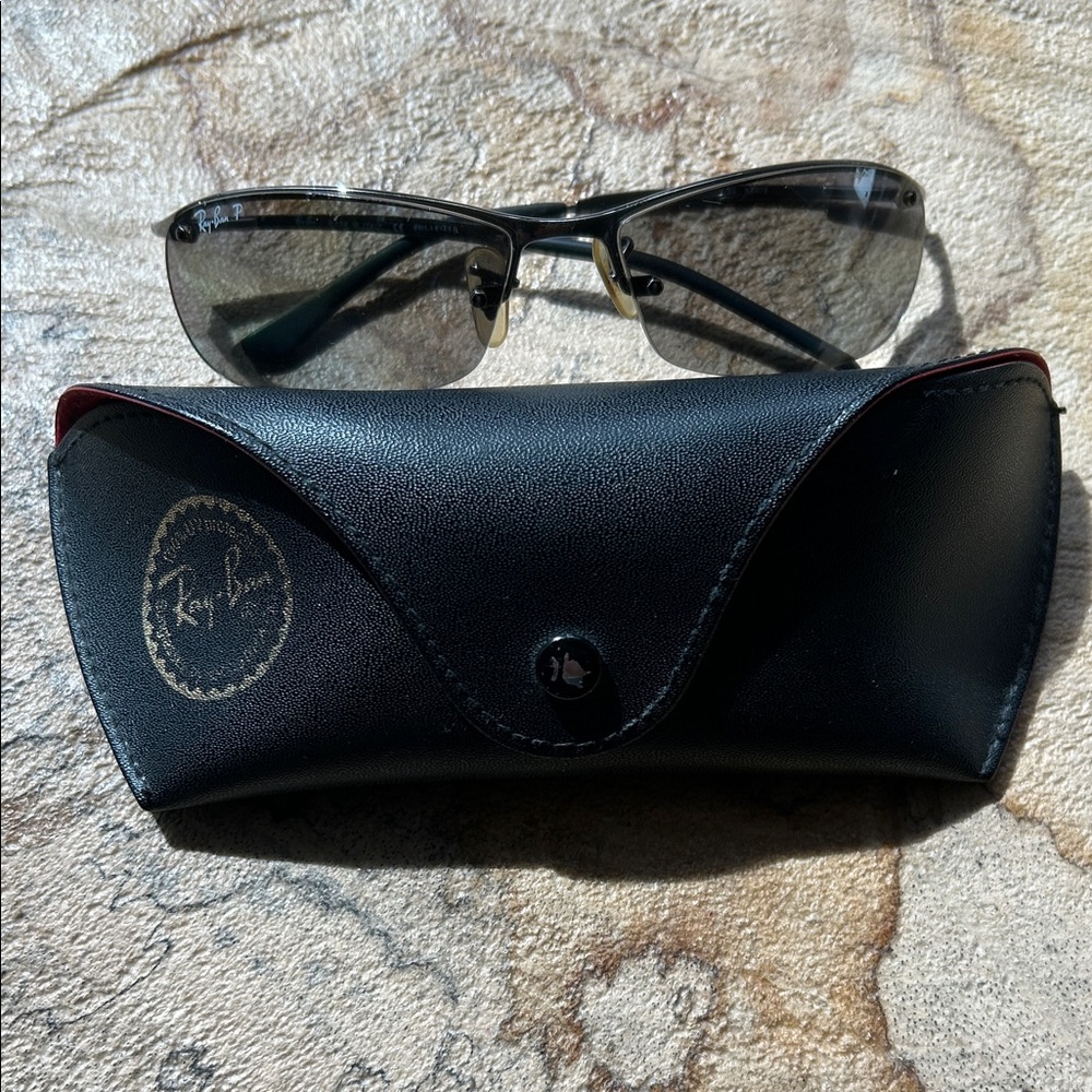 Ray-Ban Silver and Black Sunglasses with Case